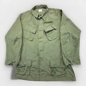 Vietnam 60s OG 107 Jungle Jacket Tropical Poplin Slant Pocket RipStop Large Long